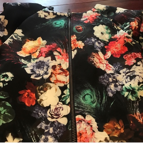 👠long sleeve floral midi dress with zip back - Picture 4 of 4